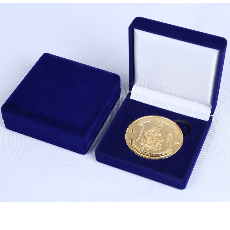 Obiectul D-33S forma rotundă Velvet Box pentru monedă, medalie & insigna, mm.80*80*30, greutăți aproximativ 65g