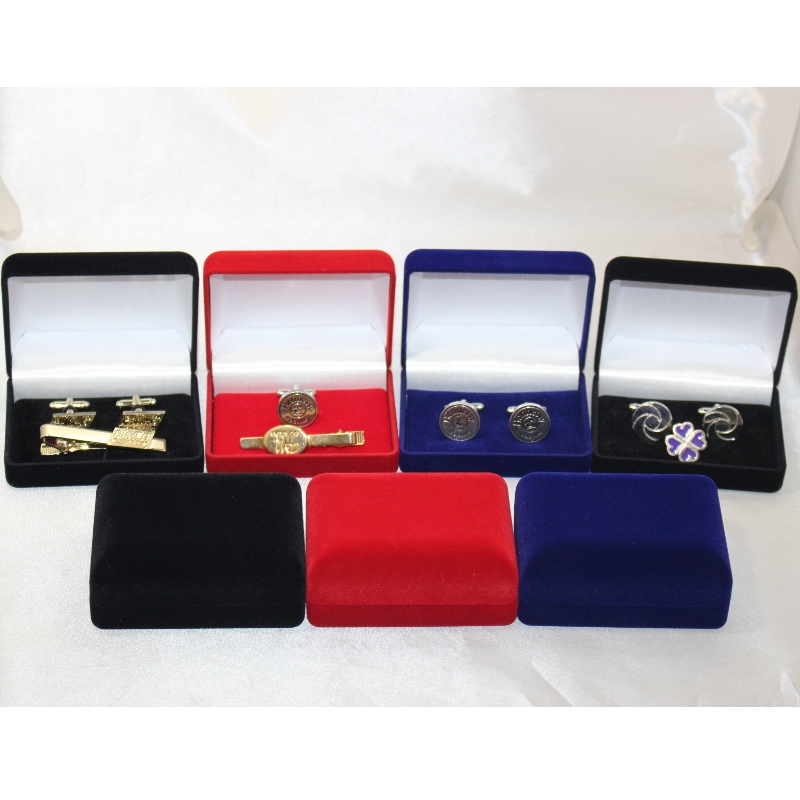 Obiect D-45 în formă rotundă Velvet Box pentru butoni, agrafe pentru cravate sau medalii, monede &insigne, mm.84*64*36, greutăţi despre 48g