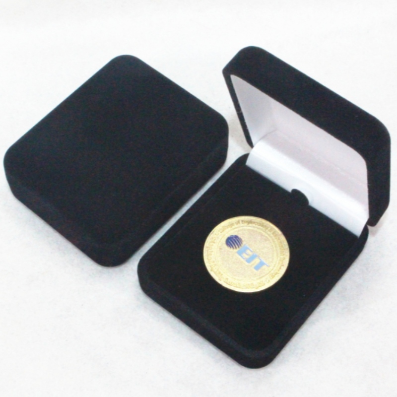 Obiect F-05 forma rotundă Velvet Box pentru inel, insigna & monedă mică, mm.55*70*26, greutăți despre 35g