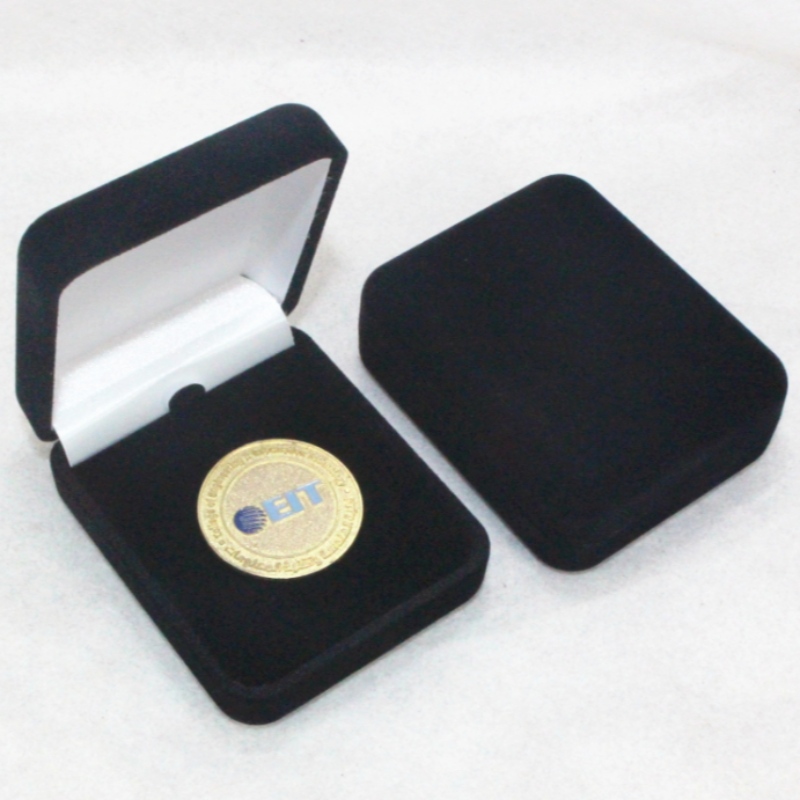Obiect F-05 forma rotundă Velvet Box pentru inel, insigna & monedă mică, mm.55*70*26, greutăți despre 35g